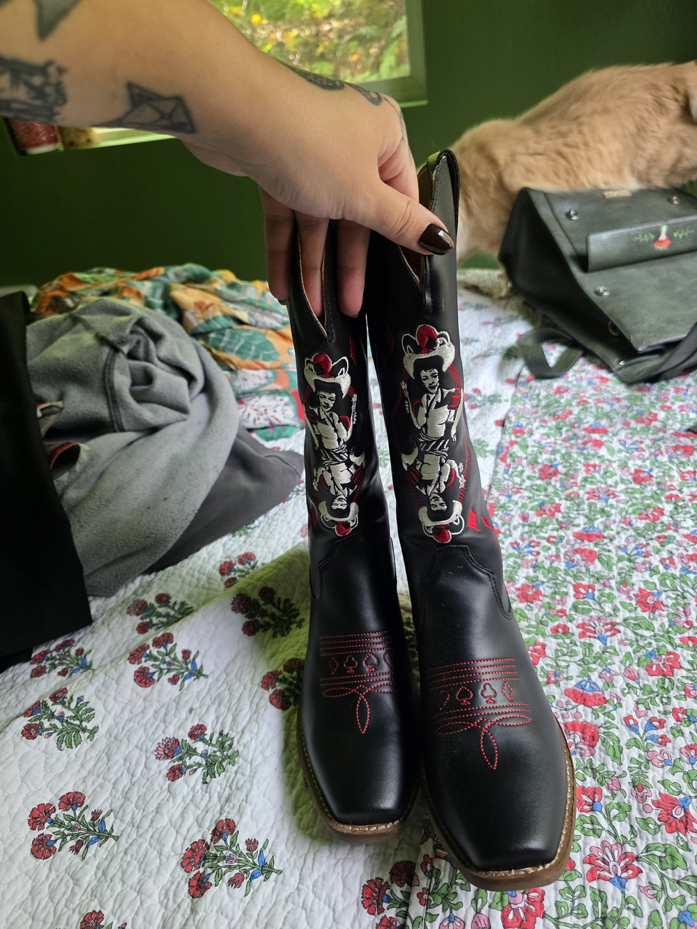 dingo Black Western Jack Of Diamonds Cowboy Boots